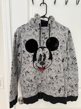 Disney Paris Exclusive Mickey Mouse Full Zip Hoodie Sweatshirt